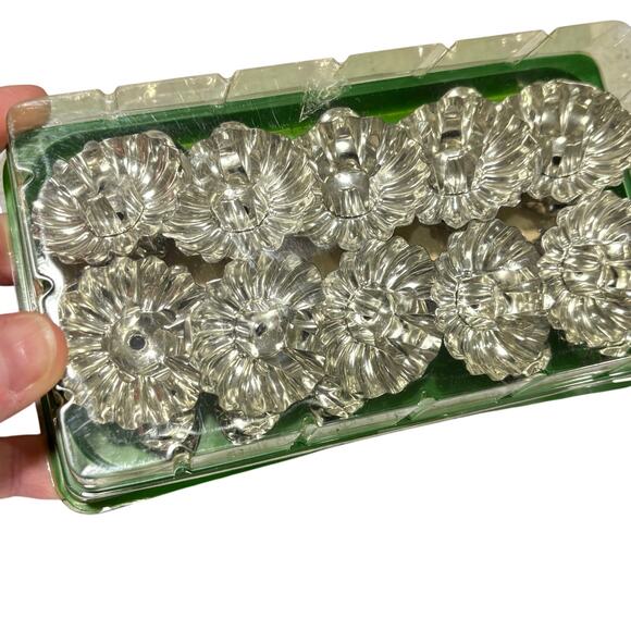 Vintage NOS Metal Pine Cone Christmas Tree Clips Reflectors Candle Holders (10) - Picture 1 of 6